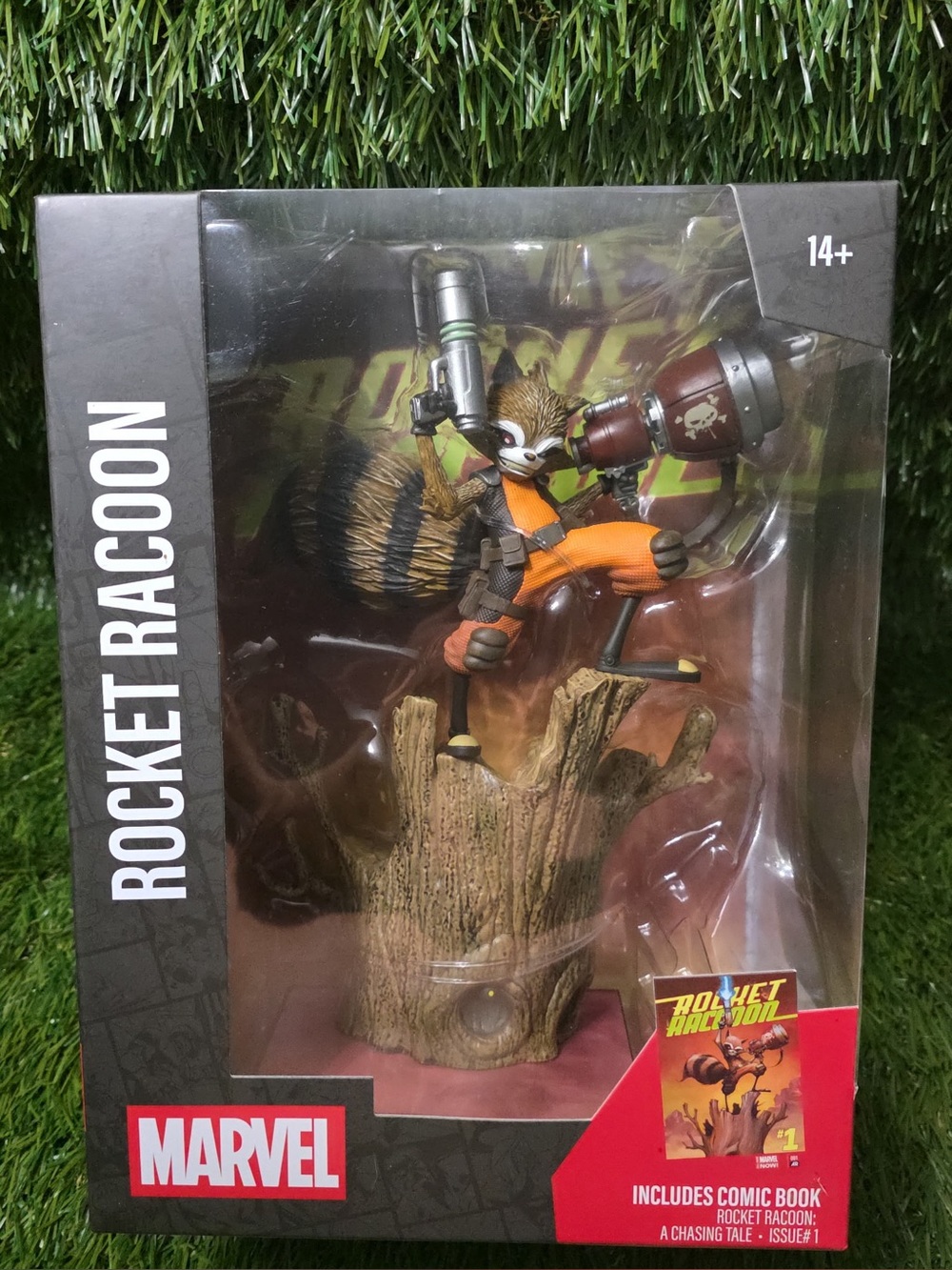 Marvel Rocket Raccoon Comic-Style Box Art - Orange and Brown